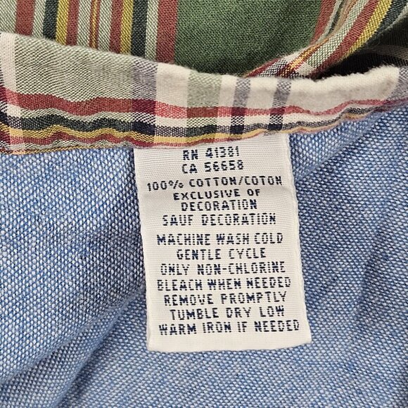 Ralph Lauren Button-Down Shirt Green Blue Paid Classic Fit Men's Size XLT Tall - Picture 5 of 10